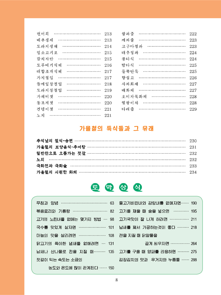 Korean Dishes for Four Seasons